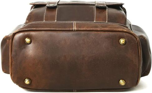 Gratlin Buffalo Leather Backpack for Men & Women | Multi Pocket Laptop Backpack | Vintage Brown Leather Rucksack for Travel & Trekking in Saudi Arabia