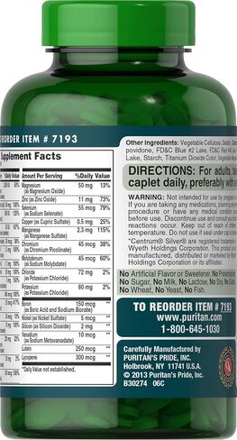 Puritan's Pride Abc Plus Senior Multivitamin Multi-mineral Formula Caplets, 240 Count in Saudi Arabia