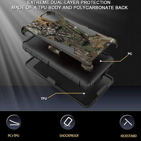 Ailiber Compatible with ZTE Blade 11 Prime Case, ZTE Blade A71 Case Holster with Screen Protector, Swivel Belt Clip Holster Kickstand Holder, Heavy Duty Full Body Cover for ZTE Blade 11 Prime-Black in Saudi Arabia