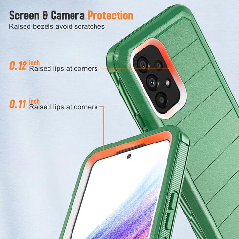 Designed for Samsung Galaxy A03s Case with Belt Clip & Kickstand, Full-Body Triple Layers Rugged Case with Screen Protector for Samsung Galaxy A03s US Version 6.5 inch Phone (Green+White) in Saudi Arabia