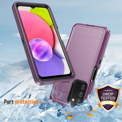 Designed for Samsung Galaxy A03s Case with Belt Clip & Kickstand, Full-Body Triple Layers Rugged Case with Screen Protector for Samsung Galaxy A03s US Version 6.5 inch Phone (Green+White) in Saudi Arabia