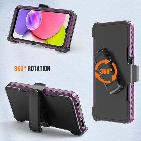 Designed for Samsung Galaxy A03s Case with Belt Clip & Kickstand, Full-Body Triple Layers Rugged Case with Screen Protector for Samsung Galaxy A03s US Version 6.5 inch Phone (Green+White) in Saudi Arabia