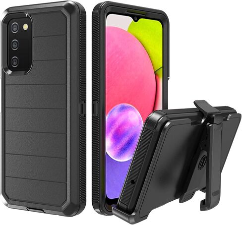 Designed for Samsung Galaxy A03s Case with Belt Clip & Kickstand, Full-Body Triple Layers Rugged Case with Screen Protector for Samsung Galaxy A03s US Version 6.5 inch Phone (Green+White) in Saudi Arabia