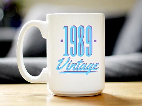 Vintage 1989 - Fun 35th Birthday Coffee Mug Gifts for Men & Women Turning 35 - Retro Coffee Cups - Large 15oz White Ceramic Mug in Kuwait