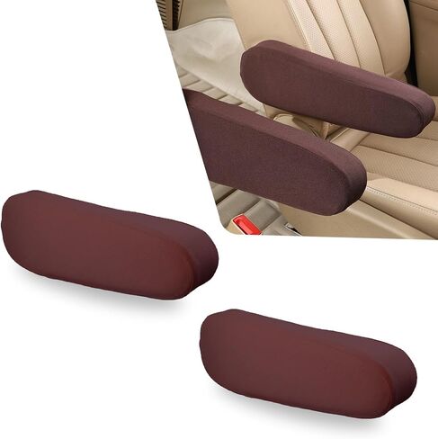 UGSHY 2 PCS Semi-Universal Car Seat Arm Covers, Automotive Cloth Fabric Armrest Covers for Front Bucket Seats, Fold Down Armrest Covers for Van Passenger Car Protect (Beige) in Saudi Arabia