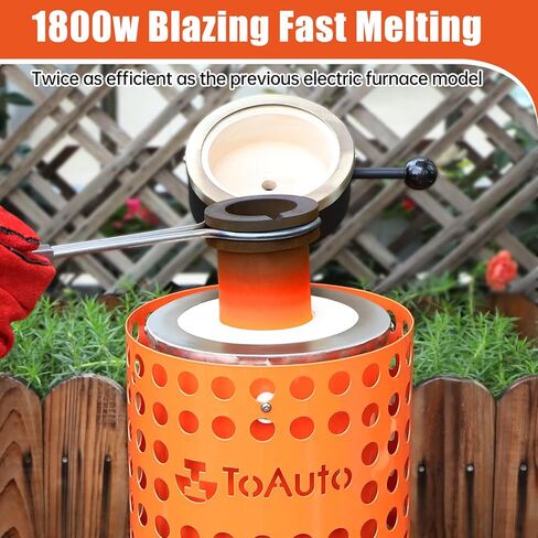 TOAUTO NEW TRF3000 فرن المقاومة 1+3 كجم فرن صهر الذهب 1800 وات 2102 درجة فهرنهايت أداة فرن الصهر الرقمي مع قالب الجرافيت لإعادة تدوير المجوهرات تذوب خردة النحاس والذهب والفضة والألومنيوم in Kuwait