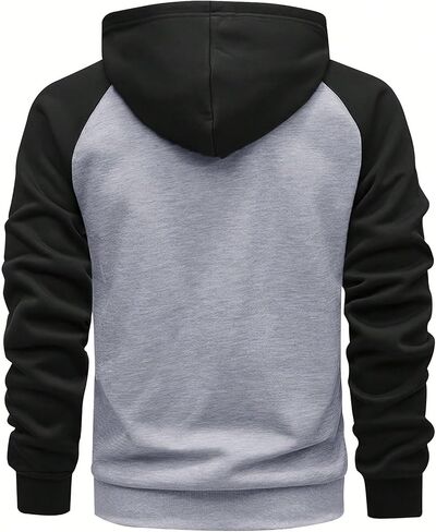 SOLY HUX Men's Zip Up Hoodie Long Sleeve Hooded Casual Sweatshirt Color Block Active Sport Outerwear in Saudi Arabia