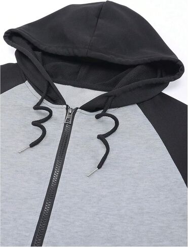 SOLY HUX Men's Zip Up Hoodie Long Sleeve Hooded Casual Sweatshirt Color Block Active Sport Outerwear in Saudi Arabia