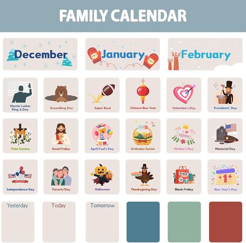 Classroom Calendar Pocket Chart 30 x 24 inches with 111 Cards and 2 Metal Hooks Home School Teacher Supplies Kindergarten Preschool for Classroom Must Haves Decorations in Kuwait