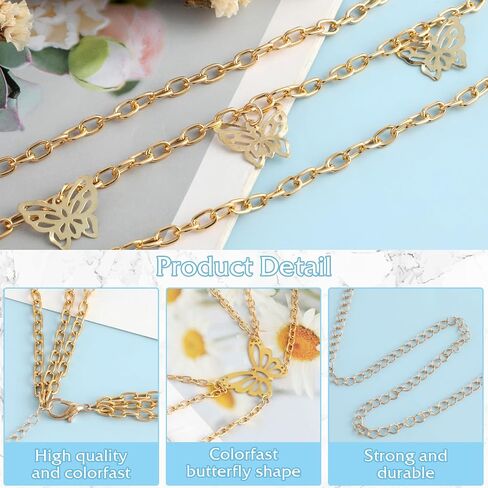 Mult Layer Women Metal Chain Belt, Adjustable Waist Link Belt Skinny Waistband Chain Decor Belts for Dress Jeans in Saudi Arabia