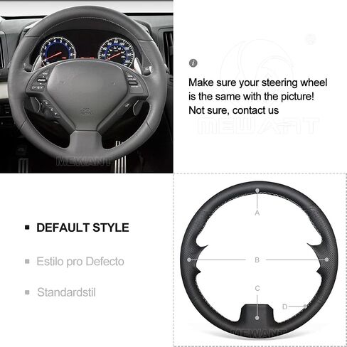MEWANT DIY Hand Stitched Suede Carbon Fiber Steering Wheel Wrap Cover for Infiniti G25 G35 G37 EX35 EX37 Q60 QX50 in Kuwait
