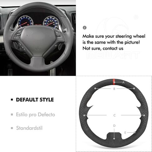 MEWANT DIY Hand Stitched Suede Carbon Fiber Steering Wheel Wrap Cover for Infiniti G25 G35 G37 EX35 EX37 Q60 QX50 in Kuwait