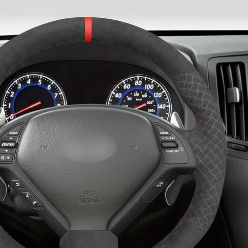 MEWANT DIY Hand Stitched Suede Carbon Fiber Steering Wheel Wrap Cover for Infiniti G25 G35 G37 EX35 EX37 Q60 QX50 in Kuwait
