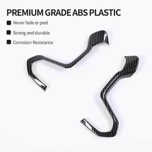CheroCar for Chevrolet Silverado Steering Wheel Trim Cover ABS Decoration Interior Accessories for Chevrolet Silverado for GMC Sierra 2014-2018 (Carbon Fiber) in Saudi Arabia
