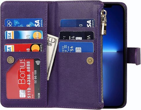 محفظة هاتف iPhone 13 Pro من Jaorty للنساء والرجال مع حامل بطاقات، حافظة iPhone 13 Pro Crossbody مع حزام كتف، حافظات جلدية PU بجيب بسحاب لهاتف iPhone 13 Pro، 6.1 بوصة أسود in Kuwait