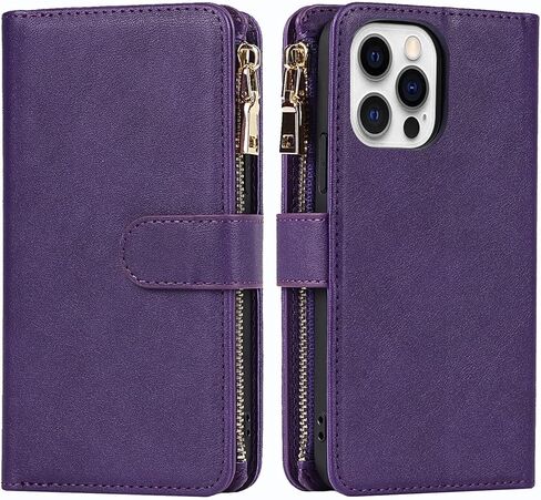 محفظة هاتف iPhone 13 Pro من Jaorty للنساء والرجال مع حامل بطاقات، حافظة iPhone 13 Pro Crossbody مع حزام كتف، حافظات جلدية PU بجيب بسحاب لهاتف iPhone 13 Pro، 6.1 بوصة أسود in Kuwait