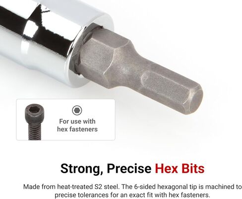TEKTON 1/4 in Dr Hex Bit Socket Set, 21-Piece (5/64-5/16 in., 2-8 mm) with Rails | SHB90202 in Saudi Arabia