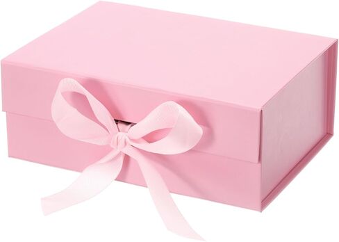 PATIKIL 9x6x4 Inch Magnetic Gift Box, Collapsible Paper Party Favor Boxes with Lid and Ribbon for Wedding Valentine's Day Birthday, Pink in Saudi Arabia