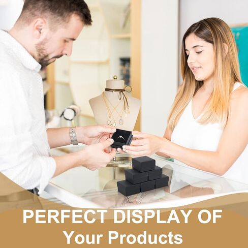 BENECREAT 80 Packs Black Jewelry Gift Boxes, Square Cardboard Ring Box, 2x2x1.26 Inch Paper Jewelry Boxes for Wedding Favor Gift Rings, Necklaces，Ring and Earrings in Saudi Arabia