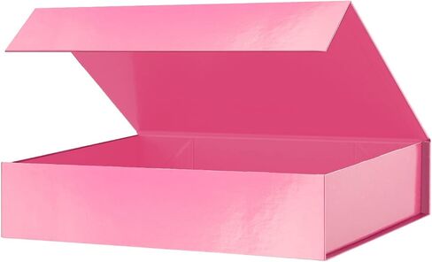 PACKHOME Gift Box 11x7.8x2.3 Inches, Gift Box with Lid, Sturdy Shirt Box with Magnetic Lid for Wrapping Gifts(Glossy Pink) in Saudi Arabia