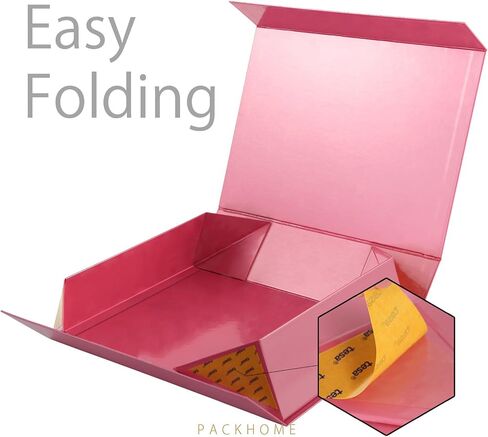PACKHOME Gift Box 11x7.8x2.3 Inches, Gift Box with Lid, Sturdy Shirt Box with Magnetic Lid for Wrapping Gifts(Glossy Pink) in Saudi Arabia