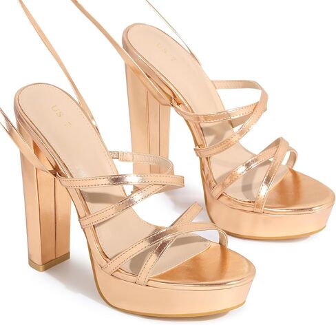 Perphy Platform Heels Block Strappy Heel Lace up Heel Sandals for Women in Saudi Arabia