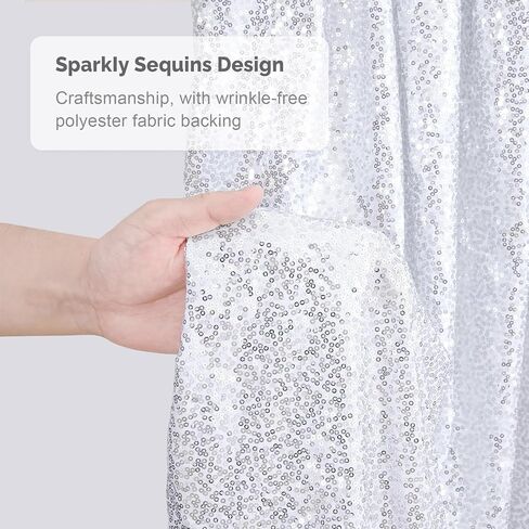 Silver Sequin Round Backdrop Cover 7.2ft Glitter Circle Backdrop Cover Sparkle Photo Backdrop for Birthday Party Baby Shower Wedding Prom Photography Background with 4 Clips in Kuwait
