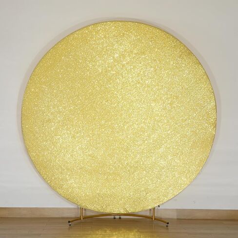 Silver Sequin Round Backdrop Cover 7.2ft Glitter Circle Backdrop Cover Sparkle Photo Backdrop for Birthday Party Baby Shower Wedding Prom Photography Background with 4 Clips in Kuwait