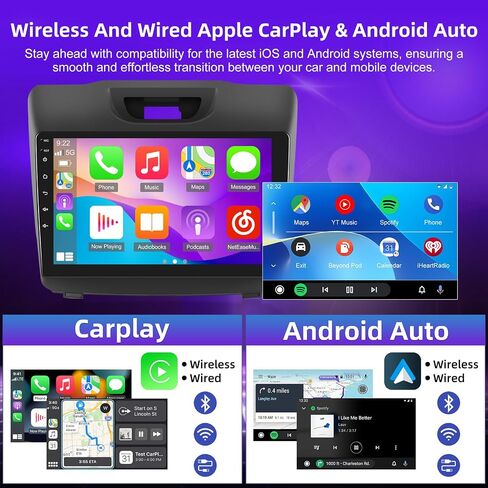 Car Radio for Isuzu D-MAX 2015-2018 MU-X 2015-2017 with Wireless Carplay & Android Auto - 8 Core Android 13 2+64G - 9 Inch Touchscreen Radio with WiFi & 32EQ DSP + AHD Rear View Camera in Saudi Arabia