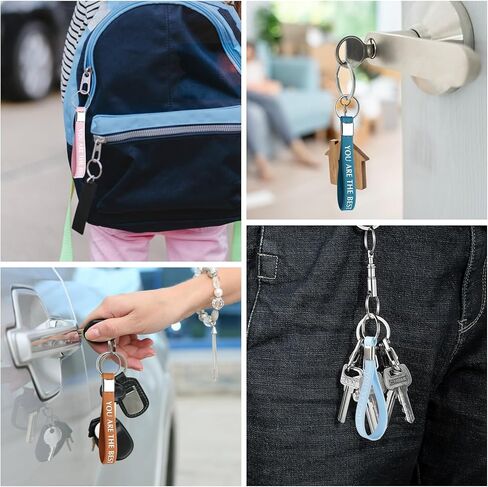 60 مجموعة من سلسلة مفاتيح هدية شكرًا لك، سلاسل مفاتيح ملهمة شكرًا لك، سلاسل مفاتيح ملهمة شكرًا لك، هدية كبيرة من سلاسل المفاتيح المصنوعة من السيليكون مع بطاقة حقيبة الأورجانزا للمعلم، والمتطوعين، والفريق، والممرضة، وزملاء العمل (10 ألوان) in Kuwait