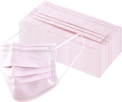 Pink Face Masks, 3-Ply, Disposable (12pk-50pk) in Saudi Arabia