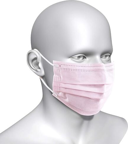 Pink Face Masks, 3-Ply, Disposable (12pk-50pk) in Saudi Arabia