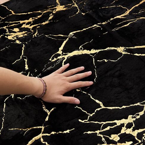 Btargot 5×8ft Black Gold Marble Area Rug for Living Room, Princess Prince Castle Modern Colorful Abstract Throw Rugs Anti-Skid Fluffy Plush Carpet for Kids Boys Girls Home Nursery Decorative in Saudi Arabia