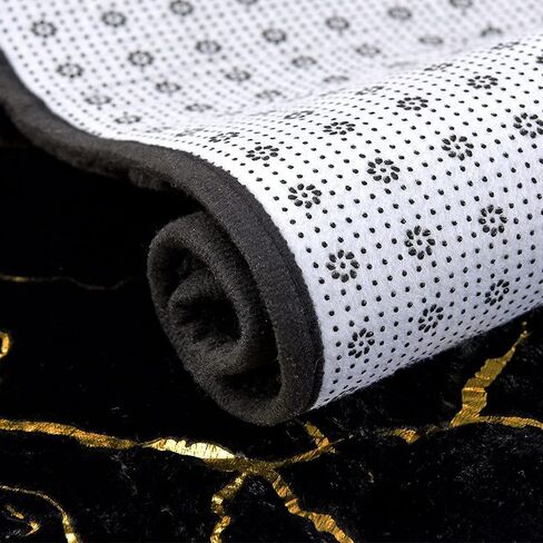 Btargot 5×8ft Black Gold Marble Area Rug for Living Room, Princess Prince Castle Modern Colorful Abstract Throw Rugs Anti-Skid Fluffy Plush Carpet for Kids Boys Girls Home Nursery Decorative in Saudi Arabia