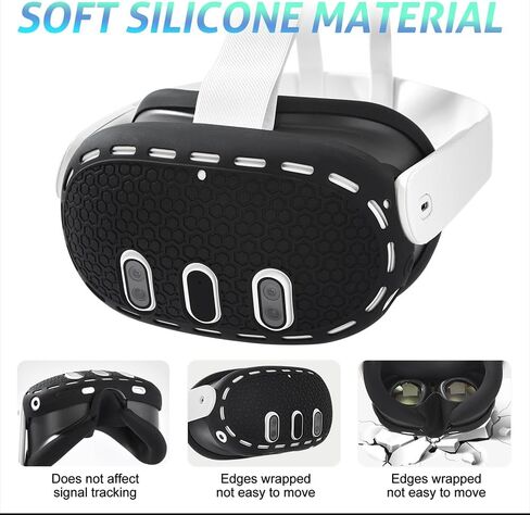 Silicone Cover Set Compatible with Meta Quest 3,VR Accessory Case for Meta Quest 3 (includes Controller Grip Leather Cover, Front Shell Headset Cover and Face Cover) in Saudi Arabia