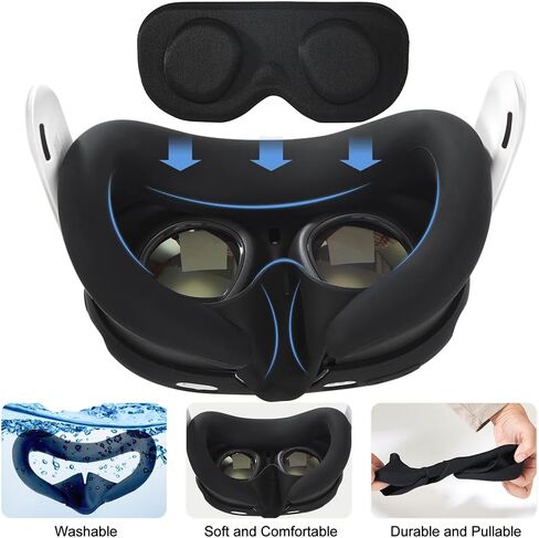 Silicone Cover Set Compatible with Meta Quest 3,VR Accessory Case for Meta Quest 3 (includes Controller Grip Leather Cover, Front Shell Headset Cover and Face Cover) in Saudi Arabia