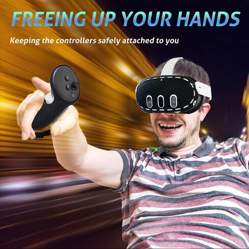 Silicone Cover Set Compatible with Meta Quest 3,VR Accessory Case for Meta Quest 3 (includes Controller Grip Leather Cover, Front Shell Headset Cover and Face Cover) in Saudi Arabia