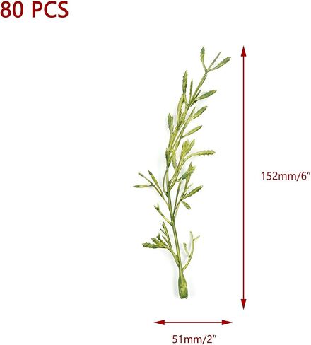 80 PCS Faux Tree Branch Artificial Flowers for Centerpiece Vase Filling in Floating Candles Vase Filler Floating Flowers for Christmas Home Wedding Centerpiece Decoration, 6in,Green in Saudi Arabia