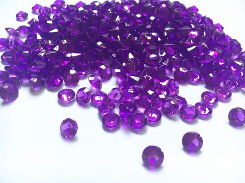 ألماس أكريليك، 8 مم من الأكريليك الملون ببلورات صناعية مستديرة، أحجار كريمة كنز، 0.3 بوصة من قصاصات الورق الكريستالية على سطح الطاولة لقصاصات الطاولة، ونثر الطاولة، وحشو المزهرية، وتزيين الحفلات (1000 قطعة أرجوانية) in Kuwait