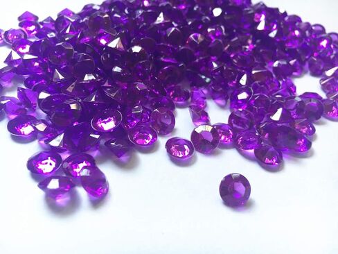 ألماس أكريليك، 8 مم من الأكريليك الملون ببلورات صناعية مستديرة، أحجار كريمة كنز، 0.3 بوصة من قصاصات الورق الكريستالية على سطح الطاولة لقصاصات الطاولة، ونثر الطاولة، وحشو المزهرية، وتزيين الحفلات (1000 قطعة أرجوانية) in Kuwait