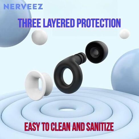 Sleep Soundly: Reusable Ear Plugs for Sleeping, Snoring, and Hearing Protection - High Fidelity, Soft Silicone, 8 Tips Included in Saudi Arabia