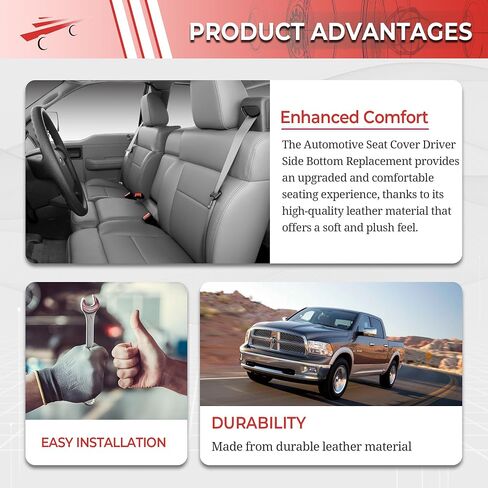 Automotive Seat Cover Driver Side Bottom Replacement Leather Seat Cover Tan for 2005-2008 Ford F-150 Lariat in Saudi Arabia