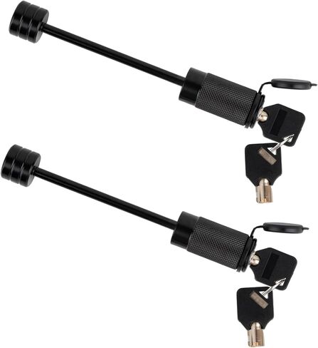 Trailer Tongue Coupler Lock, Dia 1/4 Inch, 3-1/2 Inch Span Trailer Hitch Lock for Latch-Type Coupler, Tow Boat RV Truck Car's Black in Saudi Arabia