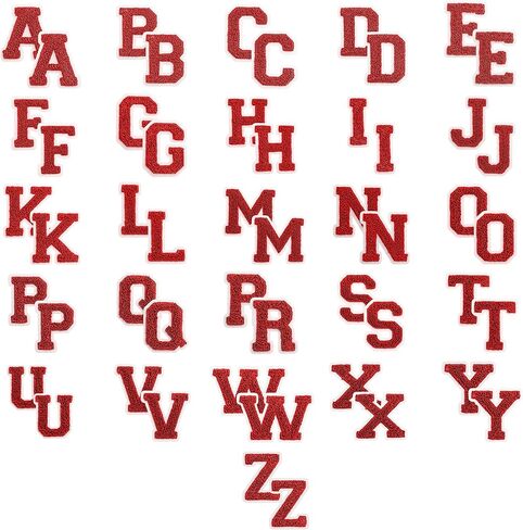 52 Pieces Iron-On Chenille Patches- Small A-Z Alphabet Varsity Letter Patches for Clothing, Fabrics, Jackets, Hats - Decorative Fuzzy Patches - White Felt Trim for Sew On (Blue), 52ROYBLU in Saudi Arabia