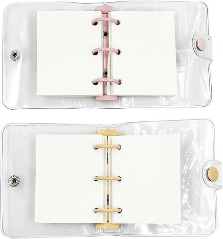 4 PCS Mini 3-Ring Binder Covers Notebook Refiller Insert Paper,2 Blank Paper with 2 Lined Paper in Saudi Arabia