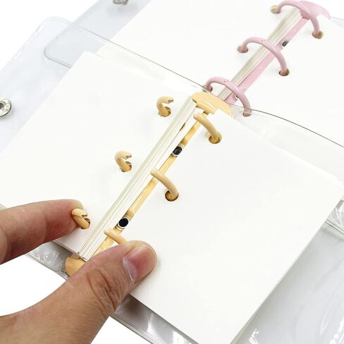 4 PCS Mini 3-Ring Binder Covers Notebook Refiller Insert Paper,2 Blank Paper with 2 Lined Paper in Saudi Arabia
