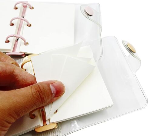4 PCS Mini 3-Ring Binder Covers Notebook Refiller Insert Paper,2 Blank Paper with 2 Lined Paper in Saudi Arabia