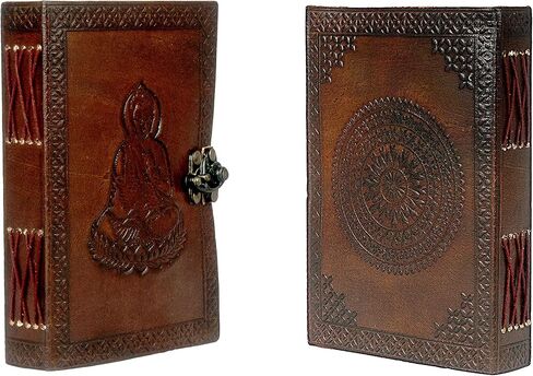 Leather Journal Writing Notebook Blank Buddha Sketchbook Bound Daily Notepad Handmade Antique Gift For Men And Women in Saudi Arabia