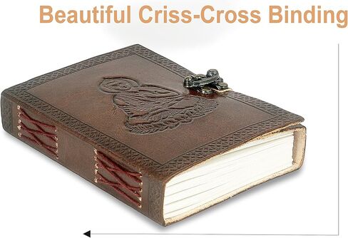 Leather Journal Writing Notebook Blank Buddha Sketchbook Bound Daily Notepad Handmade Antique Gift For Men And Women in Saudi Arabia