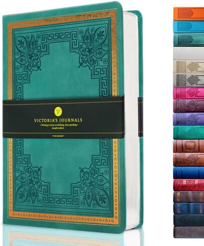 VICTORIA'S JOURNALS Leatherette Vintage Journal Hard Cover Lined Notebook Old Looking Travel Diary, A5 Size 5.7'' x 8.1'' in Saudi Arabia